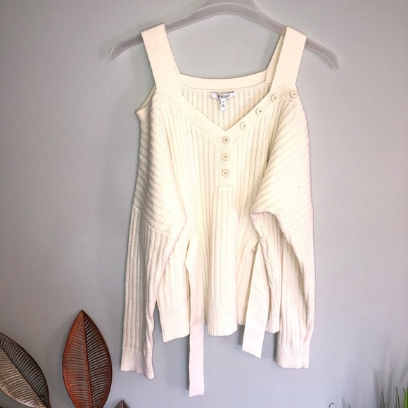 10 Crosby Derek Lam Knit Cold Shoulder Sweater - Picture 6 of 16